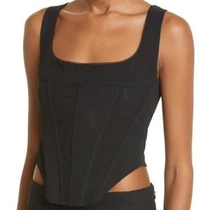 MIAOU Campbell stretch mesh corset top